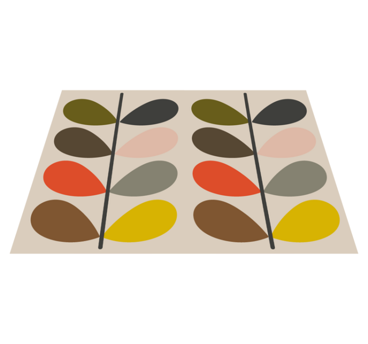 Abstract Leaf Shapes modern vinyl rug - TenStickers