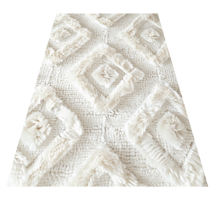 diamond pattern white  vinyl rug - TenStickers