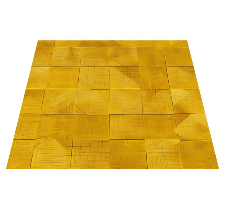 Geometric squares  yellow vinyl rug - TenStickers