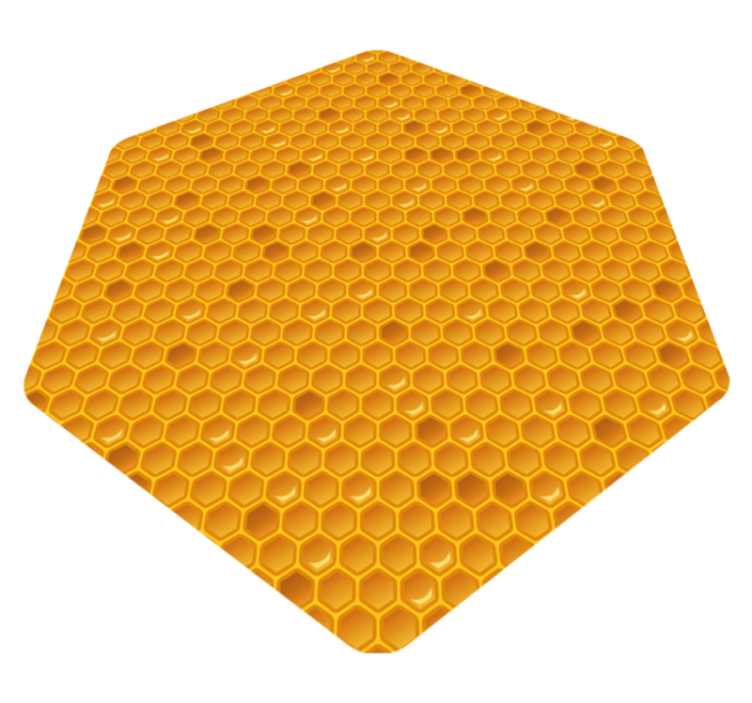 Honeycomb design yellow vinyl rug - TenStickers