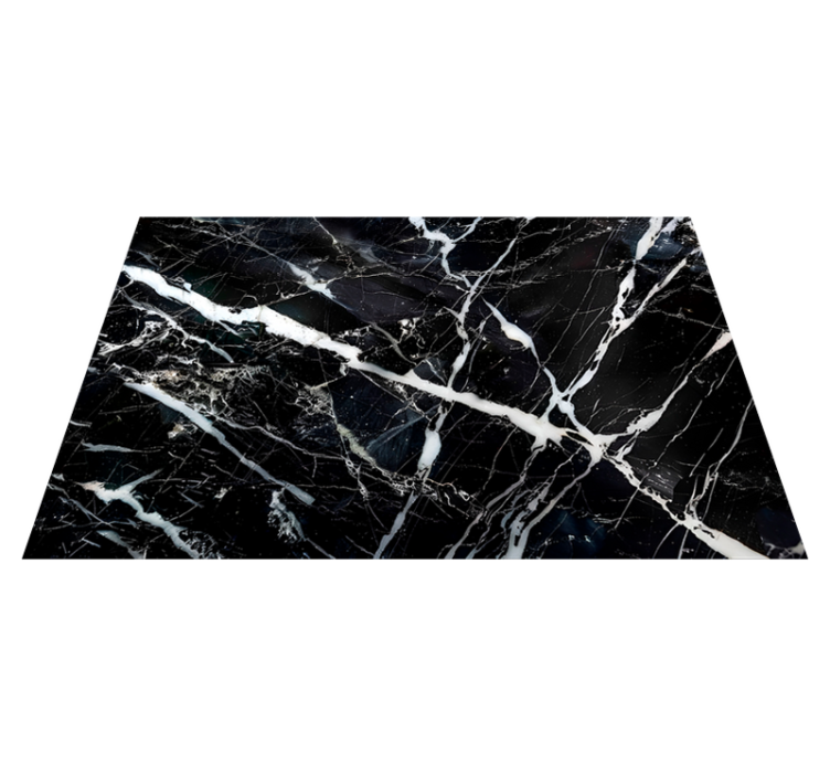 White shades marble  black vinyl rug - TenStickers