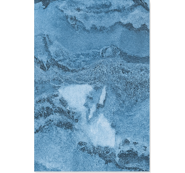 Deep blue texture marble vinyl rug - TenStickers