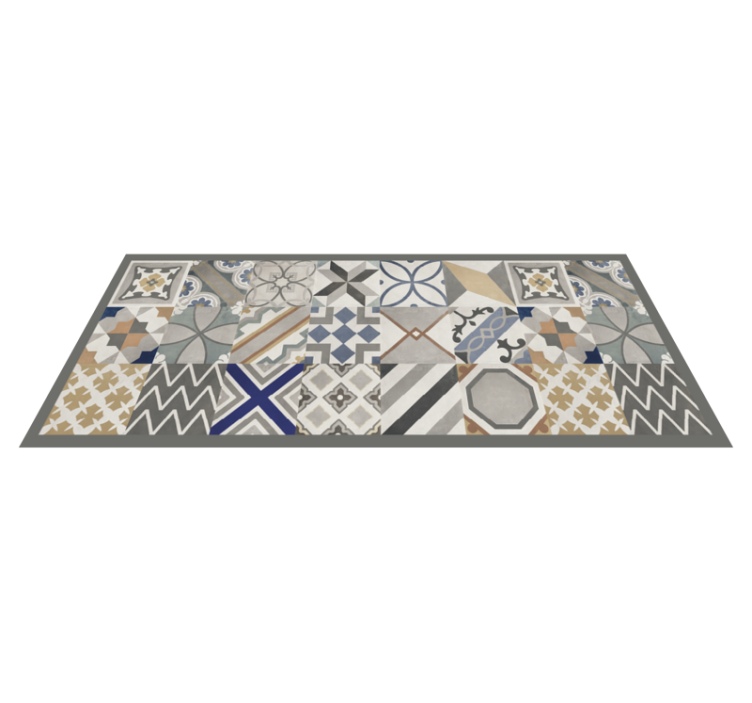 Cement Tiles modern vinyl rug - TenStickers