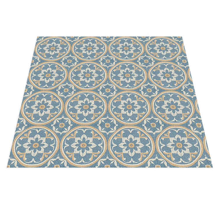 Living room vinyl rug azulejo pattern mat - TenStickers