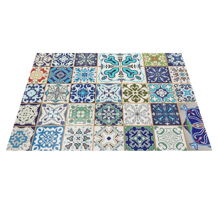 Living room vinyl rug mediterranean mosaic mat - TenStickers