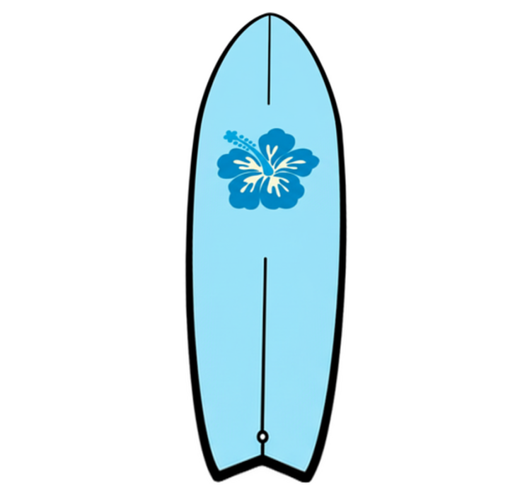 Nature vinyl rug hawaiian floral surfboard - TenStickers