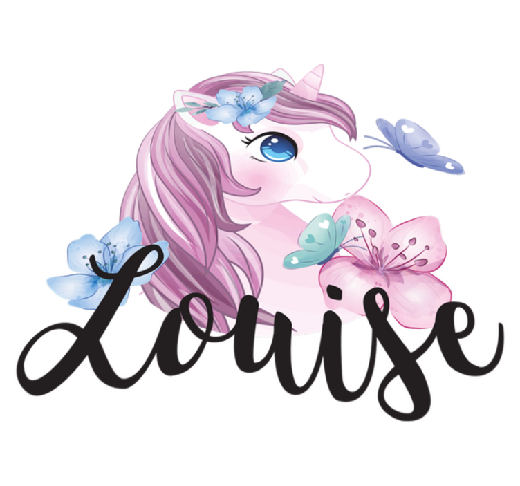 Big eye unicorn with butterfly animal vinyl rug - TenStickers