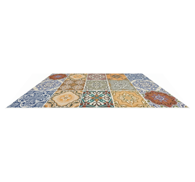 Eclectic mediterranean mosaic kitchen vinyl rug - TenStickers