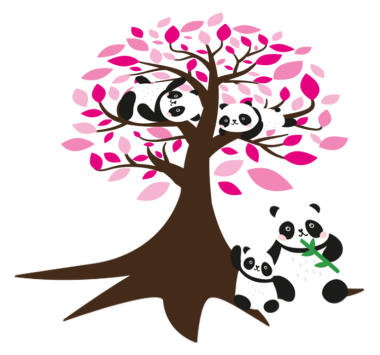 Animal vinyl rug with panda tree design - TenStickers