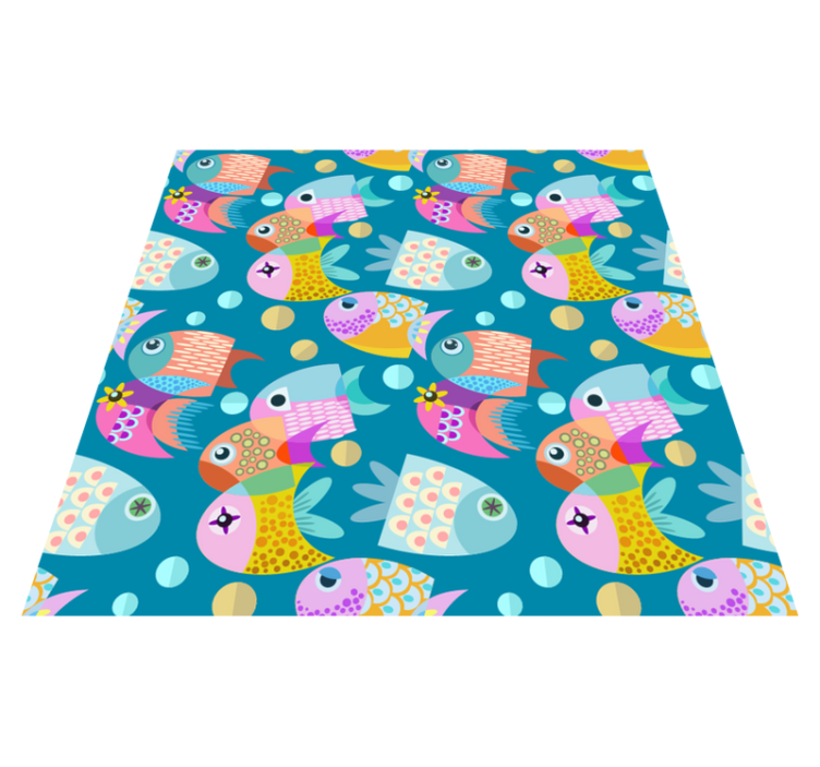 Animal vinyl rug for kids featuring fish design - TenStickers