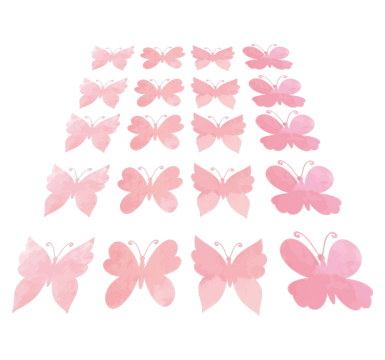 Animal vinyl rug with pink butterflies design - TenStickers