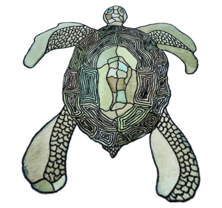 Animal vinyl rug classic turtle - TenStickers