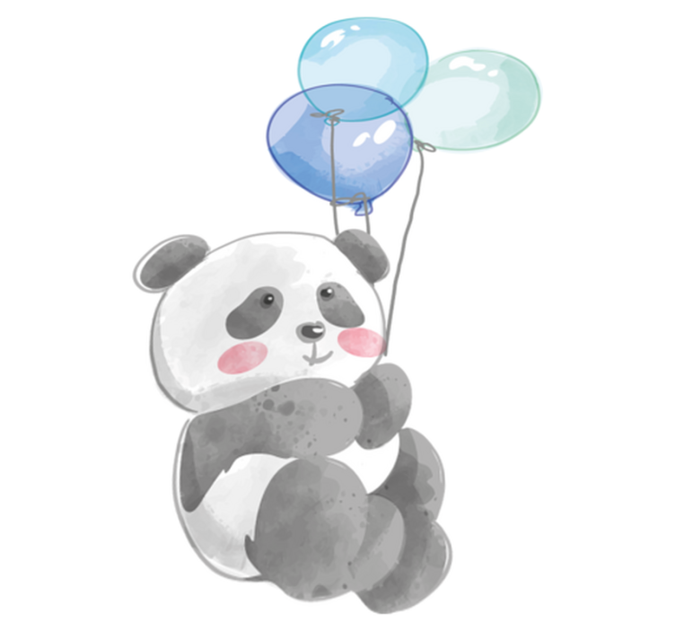 Animal vinyl rug baby banda with three balloons - TenStickers