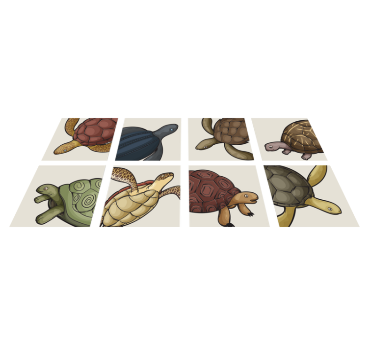 Animal vinyl rug variety of turtles design - TenStickers