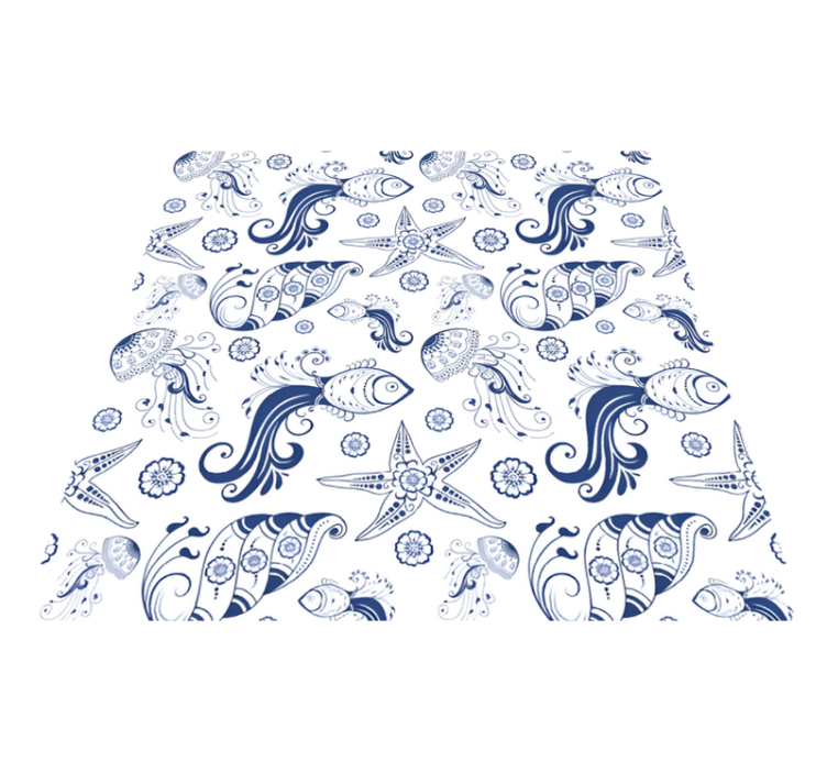 Animal vinyl rug ornamental sea life - TenStickers