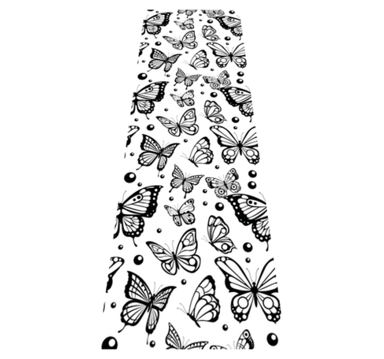 Monocolor butterflies and dots animal vinyl rug - TenStickers
