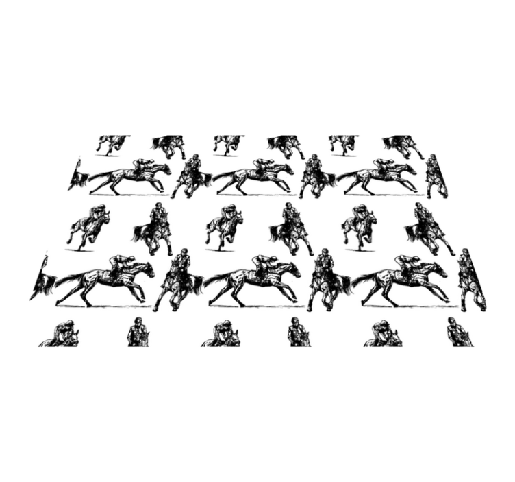Animal vinyl rug black and white horse design - TenStickers