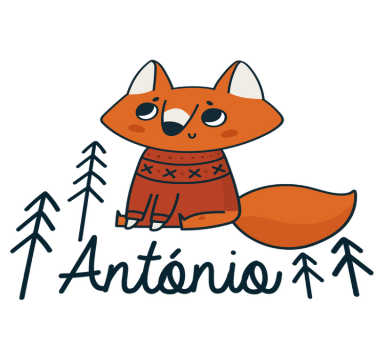 Animal vinyl rug nordic fox personalized rug - TenStickers