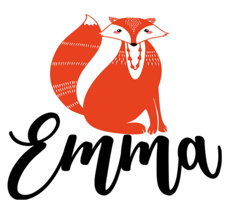 Nordic fox vinyl rug with name - TenStickers