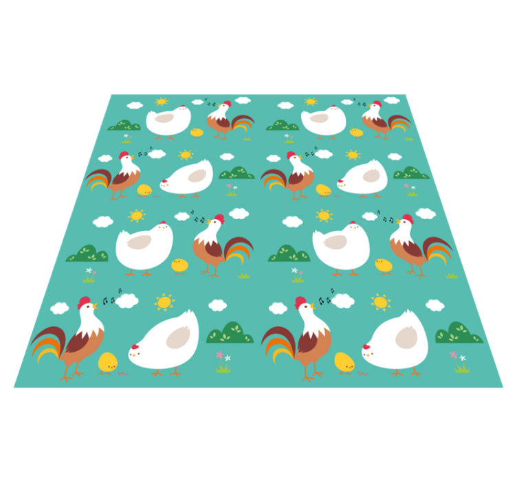 Animal vinyl rug with singing rooster design - TenStickers