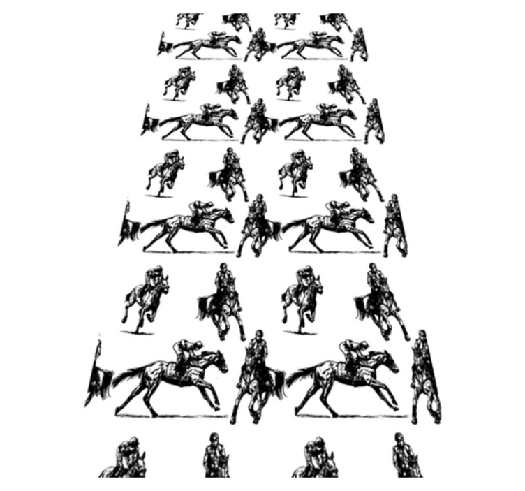 Animal vinyl rug featuring black and white horse pattern - TenStickers