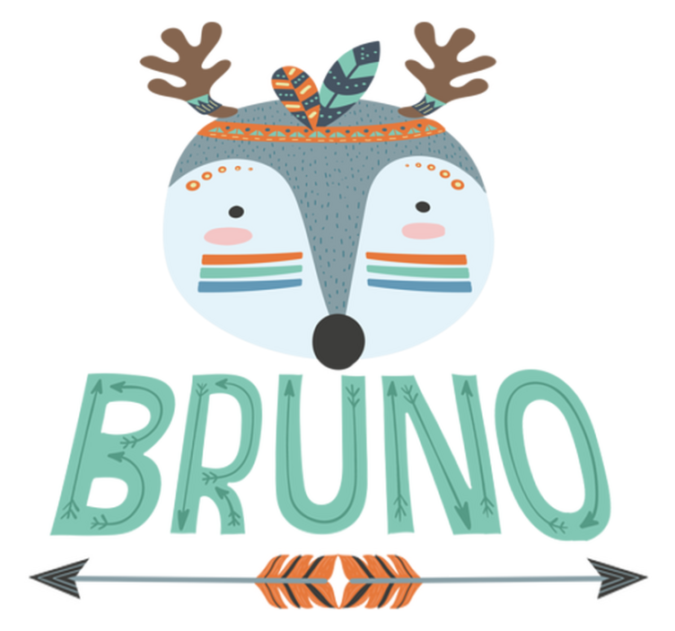 Animal vinyl rug nordic deer personalized name - TenStickers