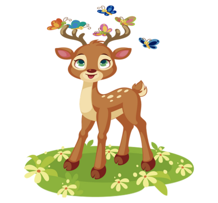Cute cartoon deer animal vinyl rug - TenStickers