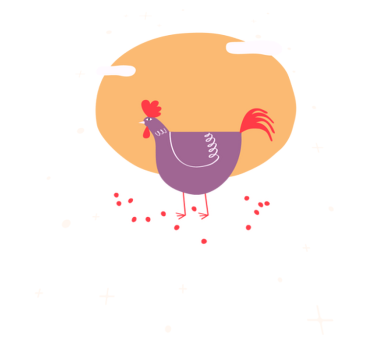 Charming farm chicken animal vinyl rug - TenStickers