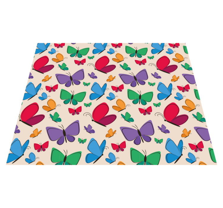 Lively butterfly design animal vinyl rug - TenStickers