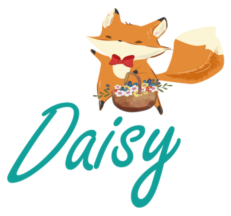 Playful fox character animal vinyl rug - TenStickers