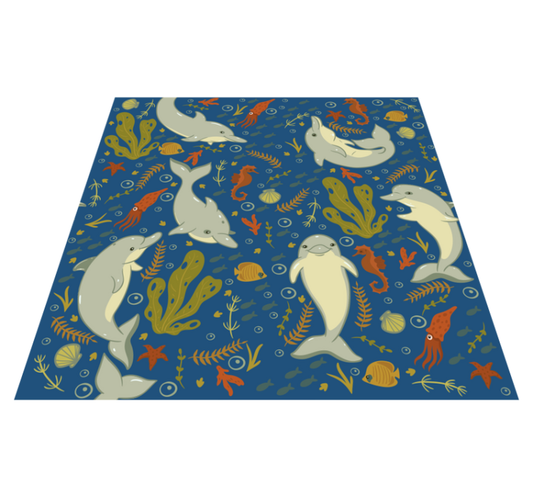 Playful marine life animal vinyl rug - TenStickers