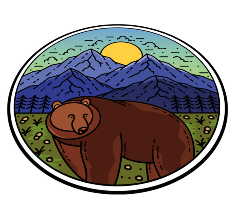 Animal vinyl rug bear in the wilderness - TenStickers