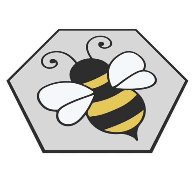 Animal vinyl rug bee hexagon design - TenStickers