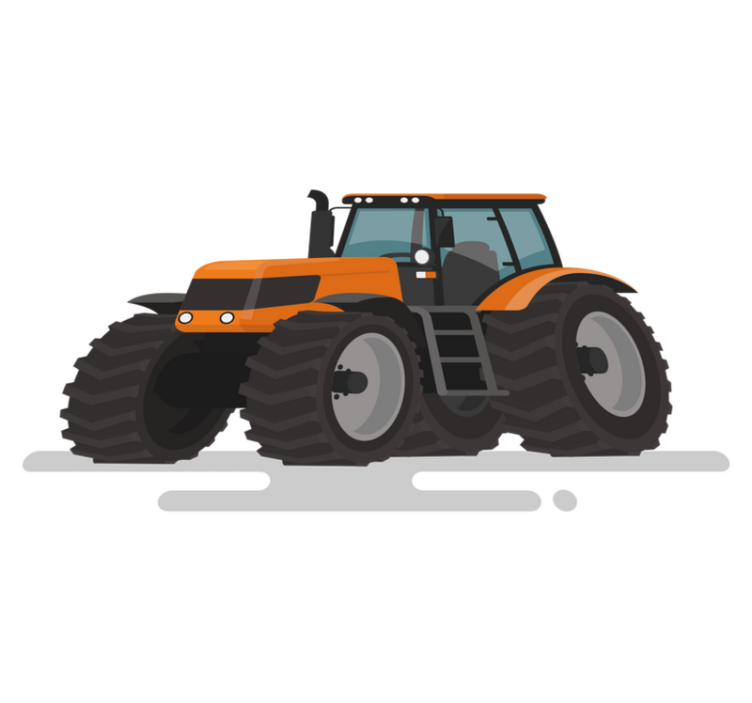 Animal vinyl rug with big tire tractor - TenStickers