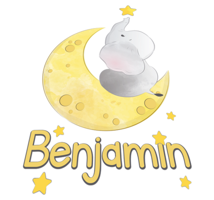 Animal vinyl rug moon and stars with name - TenStickers