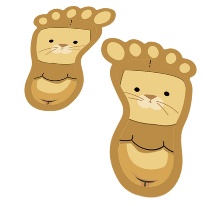 Cute animal footprints animal vinyl rug - TenStickers