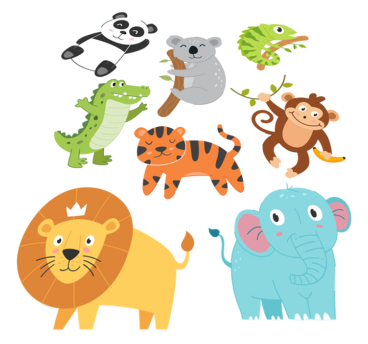 Animal vinyl rug featuring hand-drawn autumn animals - TenStickers