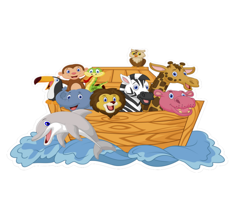 Animal vinyl rug noah's ark kids design - TenStickers