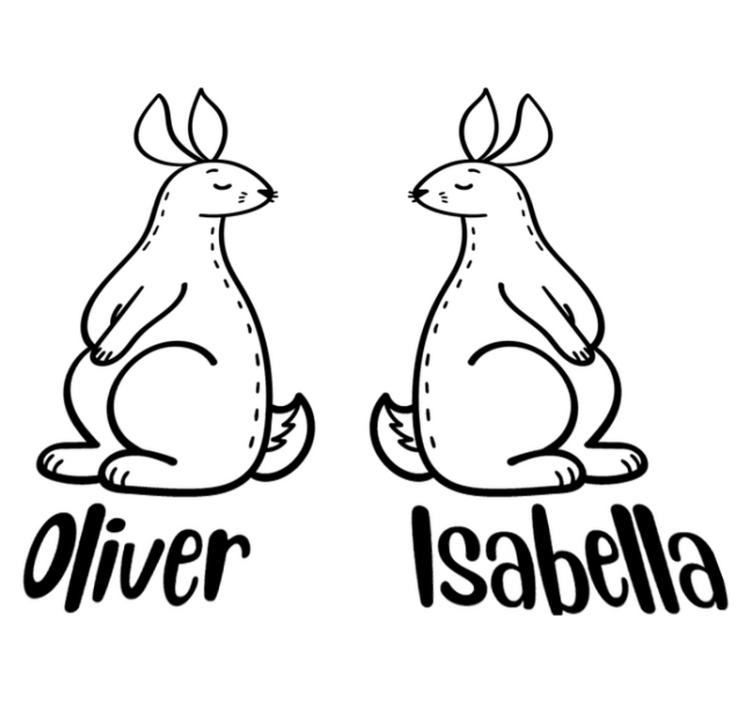 Animal vinyl rug personalised easter bunnies - TenStickers