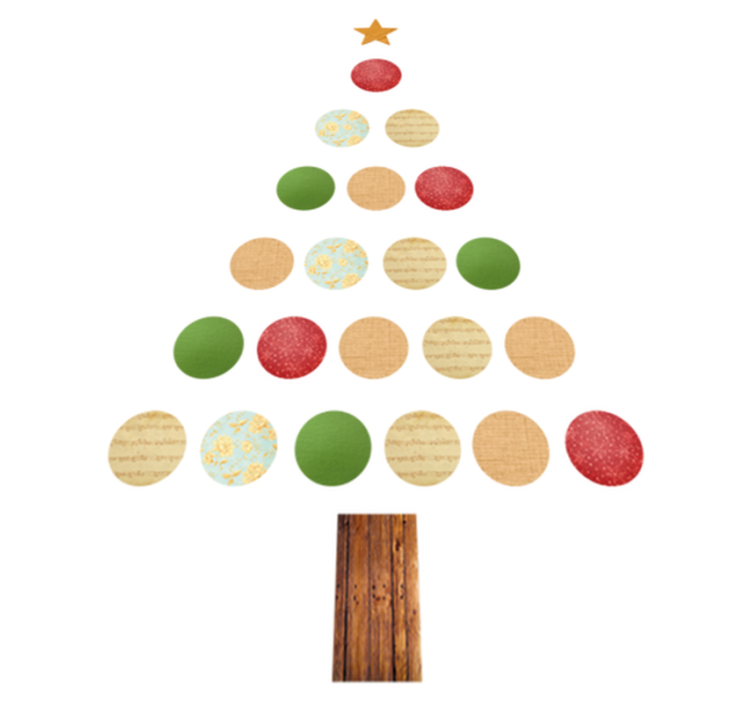Christmas vinyl rug colorful tree - TenStickers