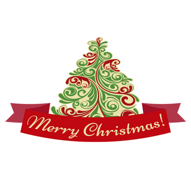 Christmas vinyl rug classic tree with message - TenStickers