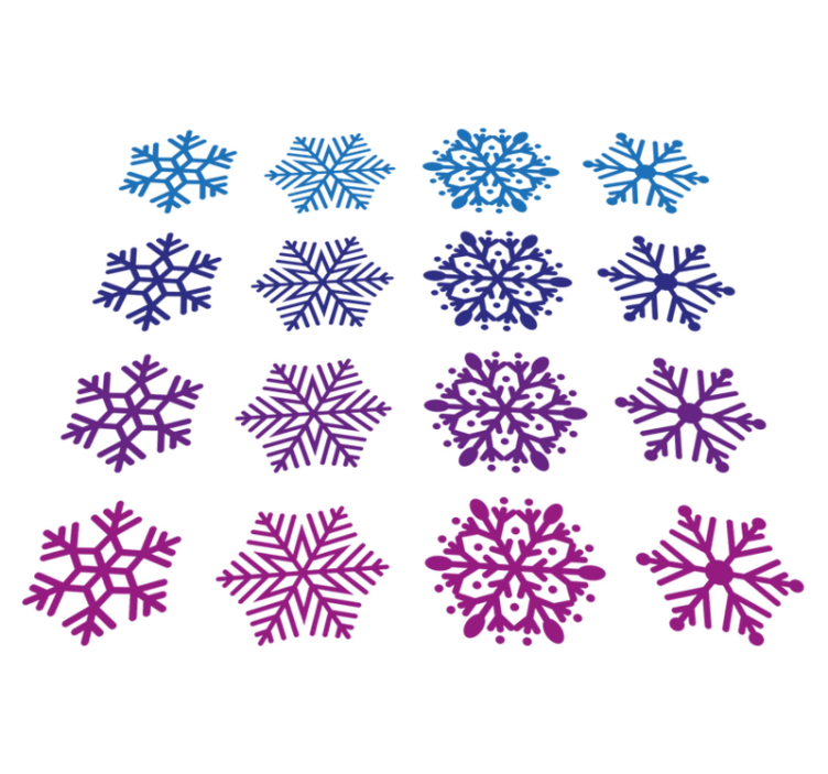 Christmas vinyl rug in purple and blue snowflakes - TenStickers