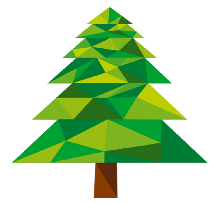 Christmas vinyl rug geometric pine design - TenStickers