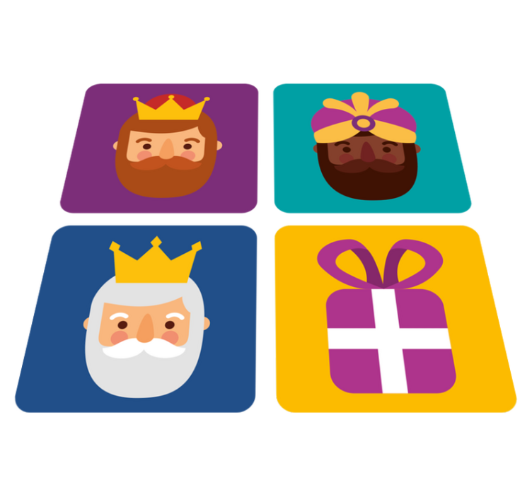 Christmas vinyl rug three kings set - TenStickers