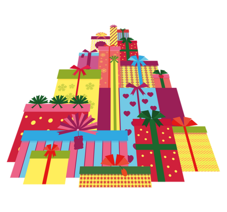 Christmas vinyl rug big stack of gift boxes - TenStickers