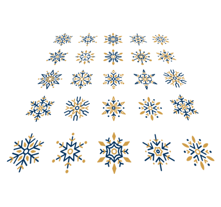 Christmas vinyl rug 25 unique snowflakes design - TenStickers