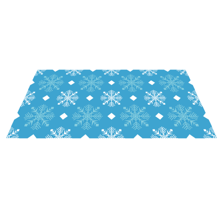 Christmas vinyl rug in blue snowflake design - TenStickers