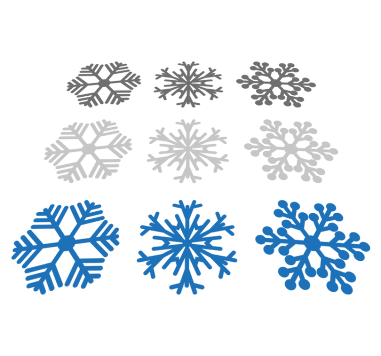 Christmas vinyl rug christmas gray and blue snowflakes - TenStickers