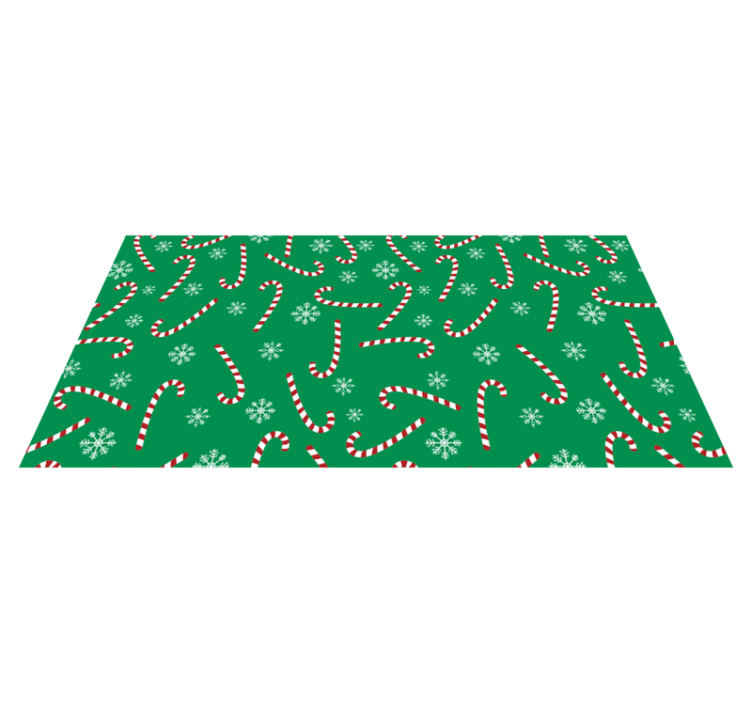 Christmas vinyl rug with candy cane design - TenStickers
