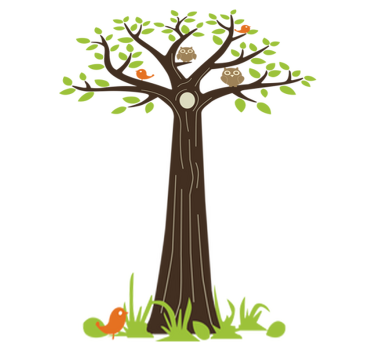 Owls and trees floral vinyl rug - TenStickers